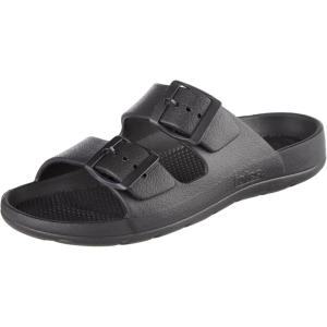 imagetotes Womens Everywear Lightweight Waterproof Adjustable Double Buckle Slide SandalBlack