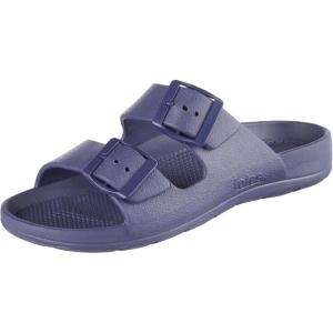 imagetotes Womens Everywear Lightweight Waterproof Adjustable Double Buckle Slide SandalNavy Blue