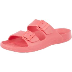 imagetotes Womens Everywear Lightweight Waterproof Adjustable Double Buckle Slide SandalWatermelon