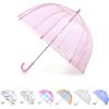 image:imagetotes Kids Clear Lightweight Dome Canopy Bubble Umbrella with Wind and Rain ProtectionPINK