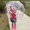 image:imagetotes Kids Clear Lightweight Dome Canopy Bubble Umbrella with Wind and Rain ProtectionUNICORN AND STARS BUBBLE