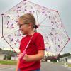 image:imagetotes Kids Clear Lightweight Dome Canopy Bubble Umbrella with Wind and Rain ProtectionUNICORN AND STARS BUBBLE