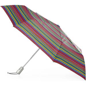 image:imagetotes Automatic Open Close WaterResistant Travel Folding Umbrella with Sun Protection Leopard SpotSkinny Stripe