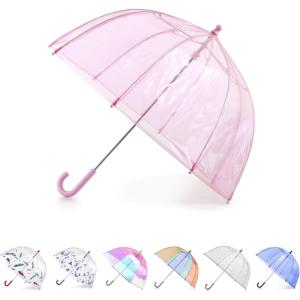 image:imagetotes Kids Clear Lightweight Dome Canopy Bubble Umbrella with Wind and Rain ProtectionPINK