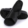 image:imagetotes womens Everywear Lightweight Waterproof Adjustable Cross Buckle Slide SandalBlack