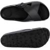 image:imagetotes womens Everywear Lightweight Waterproof Adjustable Cross Buckle Slide SandalBlack