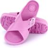 image:imagetotes womens Everywear Lightweight Waterproof Adjustable Cross Buckle Slide SandalSachet