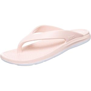 image:imagetotes Womens Everywear Lightweight Waterproof TwoTone Ara Flip Flop SandalsPink With White Sole