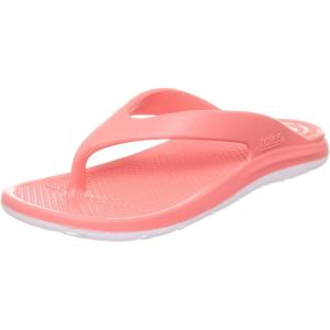 image:imagetotes Womens Everywear Lightweight Waterproof TwoTone Ara Flip Flop SandalsSugar Coral With White Sole