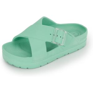 image:imagetotes womens Everywear Lightweight Waterproof Adjustable Cross Buckle Slide SandalMint