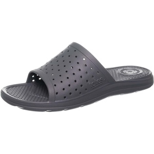 image:imageTotes Mens Everywear Slide Sandals Lightweight Waterproof Comfort Slides with Cushioned Footbed for Pool Beach amp Everyday WearMineral  Perforated
