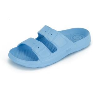 image:imageTotes Kids Everywear Double Buckle Slide Sandals Lightweight Waterproof Slides with Textured FootbedBonnie Blue