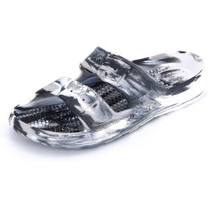 image:imageTotes Kids Everywear Double Buckle Slide Sandals Lightweight Waterproof Slides with Textured FootbedGrey White Marble