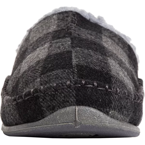 Deer Stags Men's Nordic Slipper, Grey/Black Plaid, 7