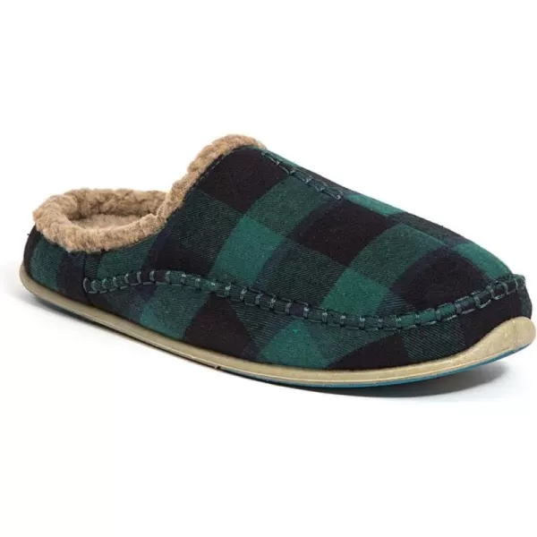 Deer Stags Unisex Nordic Fabric Slipper/Green/Black Plaid/Men's 7 US/Medium