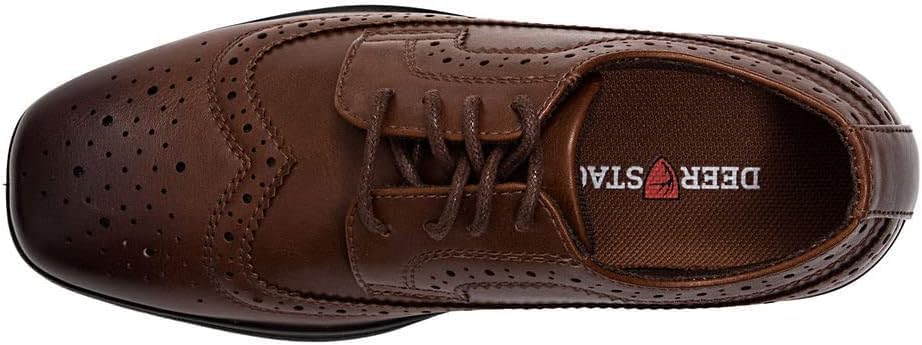 Deer Stags Boy's Ace Formal Dress Shoes Wingtip Brogue Oxford for Church, School Uniform, Graduation/Luggage