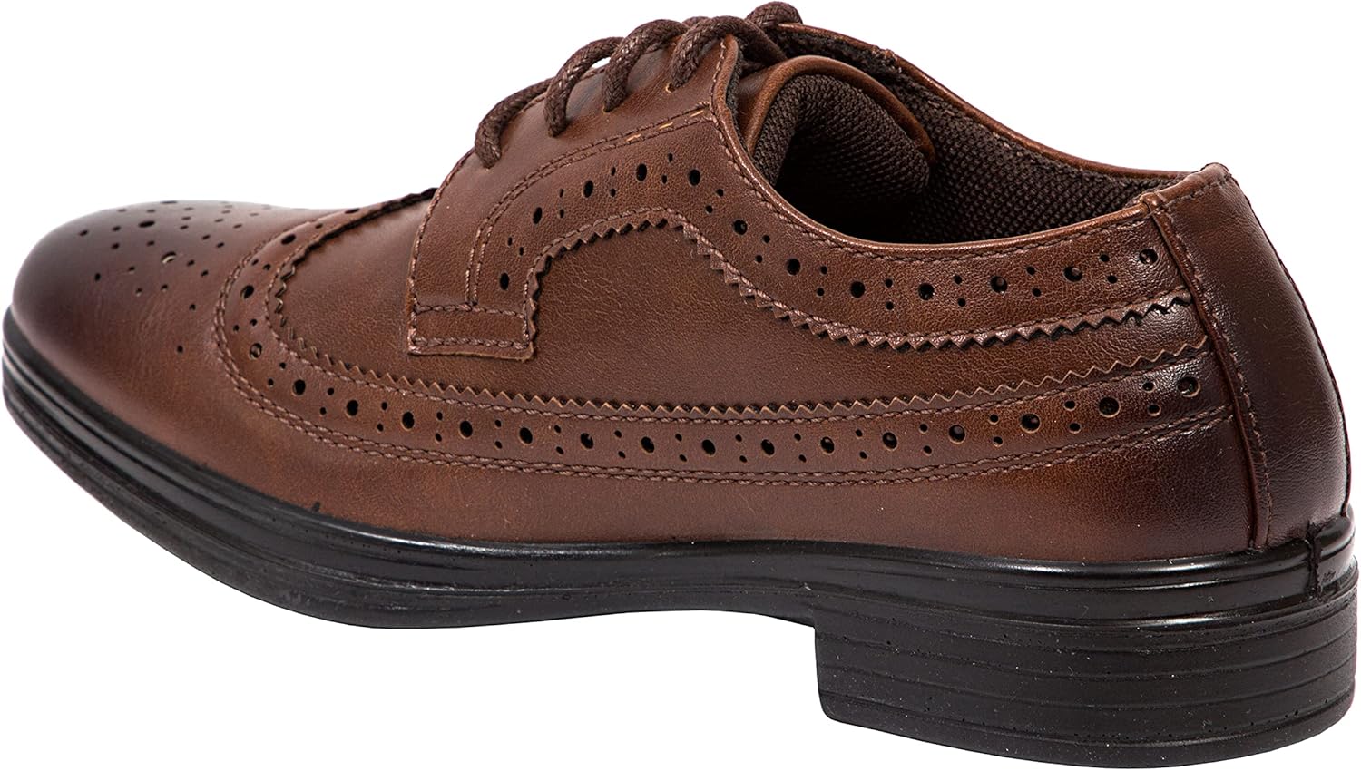 Deer Stags Boy's Ace Formal Dress Shoes Wingtip Brogue Oxford for Church, School Uniform, Graduation/Luggage