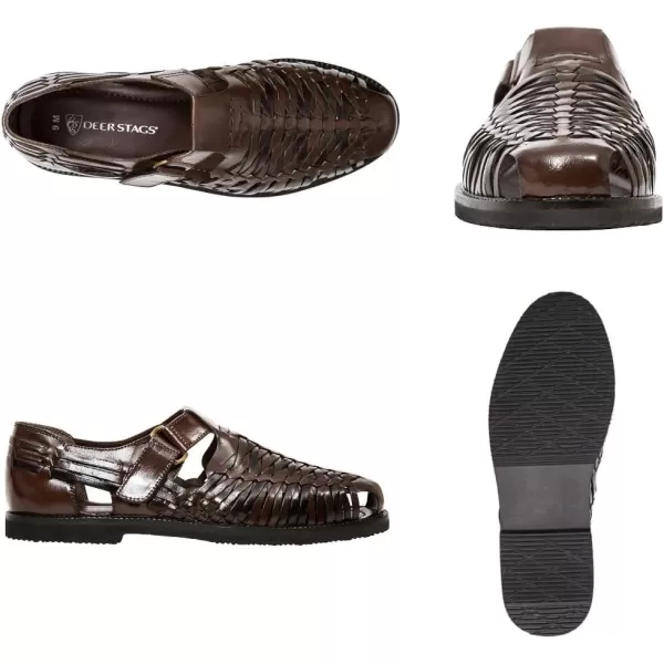 Deer Stags Men's Bamboo2 Sandal, Brown/Multi, 10.5 US Men's Wide