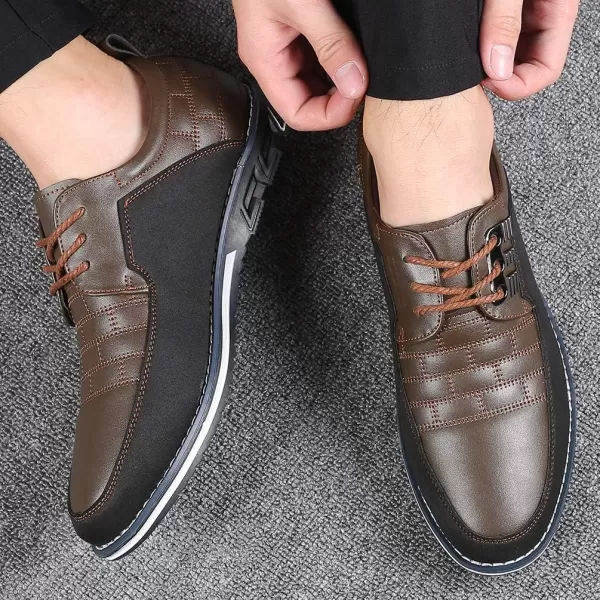 COSIDRAM Men Casual Shoes Fashion Business Luxury Dress Shoes Office Loafers Flats Sneakers for MaleABrown