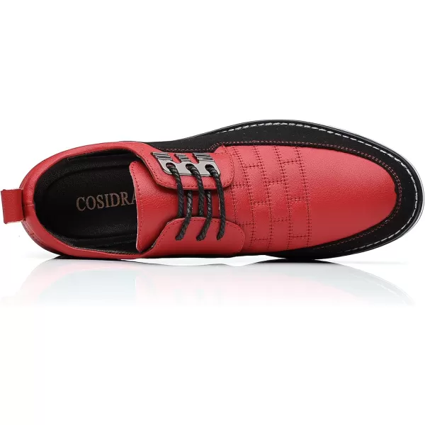 COSIDRAM Men Casual Shoes Fashion Business Luxury Dress Shoes Office Loafers Flats Sneakers for MaleARed