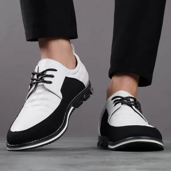 COSIDRAM Men Casual Shoes Fashion Business Luxury Dress Shoes Office Loafers Flats Sneakers for MaleAWhite