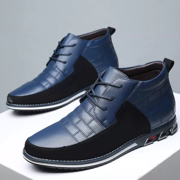 COSIDRAM Men Casual Shoes Hightop Loafers Comfort Walking Sneakers Boots for MaleBBlue