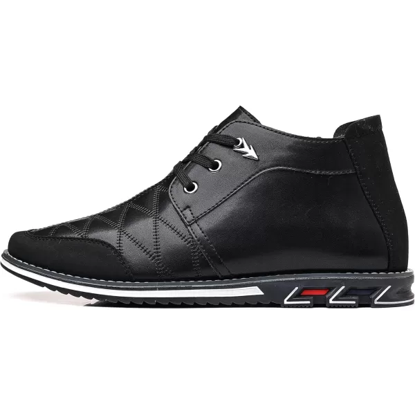 COSIDRAM Men Casual Shoes Hightop Loafers Comfort Walking Sneakers Boots for MaleCBlack