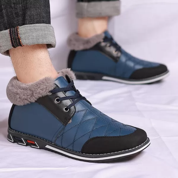 COSIDRAM Men Casual Shoes Hightop Loafers Comfort Walking Sneakers Boots for MaleDBlue