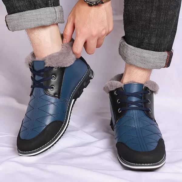 COSIDRAM Men Casual Shoes Hightop Loafers Comfort Walking Sneakers Boots for MaleDBlue