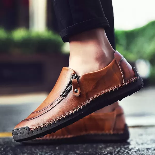 COSIDRAM Men Casual Shoes Slip on Walking Comfort Fashion Loafers Sneakers MoccasinsAlightbrown