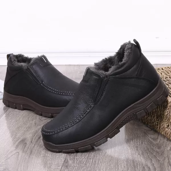 COSIDRAM Men Shoes Winter Snow Boots Cottonpadded Slip on Casual Warm Walking Sneakers House ShoesBGrey