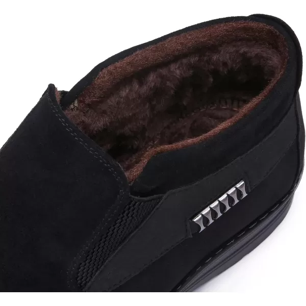 COSIDRAM Men Shoes Winter Snow Boots Cottonpadded Slip on Casual Warm Walking Sneakers House ShoesCBlack