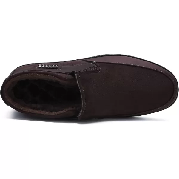 COSIDRAM Men Shoes Winter Snow Boots Cottonpadded Slip on Casual Warm Walking Sneakers House ShoesCCoffee