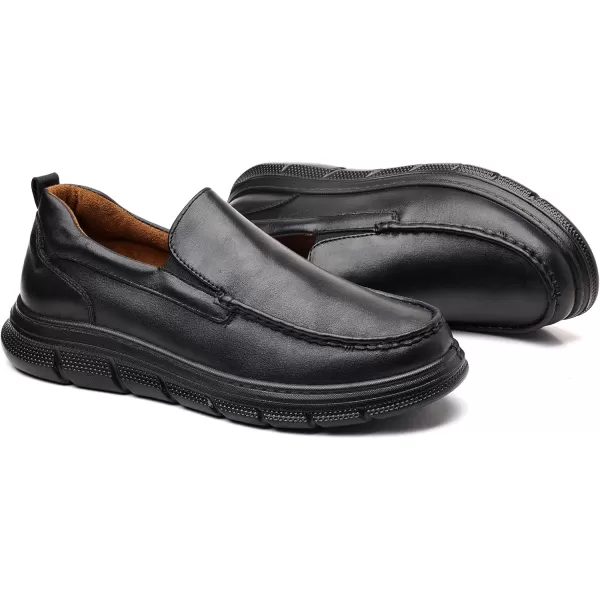 COSIDRAM Mens Casual Loafers Comfortable Soft Classic Moccasin Slip On Daily Walking ShoesABlack