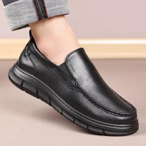 COSIDRAM Mens Casual Loafers Comfortable Soft Classic Moccasin Slip On Daily Walking ShoesABlack