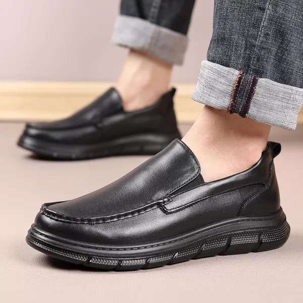 COSIDRAM Mens Casual Loafers Comfortable Soft Classic Moccasin Slip On Daily Walking ShoesABlack