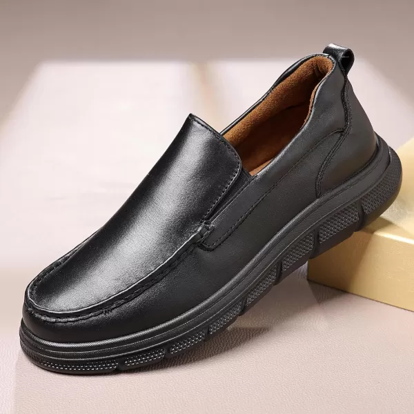 COSIDRAM Mens Casual Loafers Comfortable Soft Classic Moccasin Slip On Daily Walking ShoesABlack