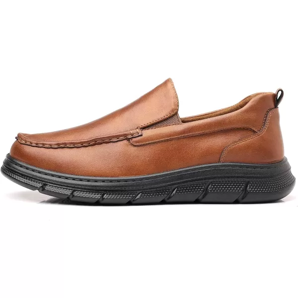 COSIDRAM Mens Casual Loafers Comfortable Soft Classic Moccasin Slip On Daily Walking ShoesABrown