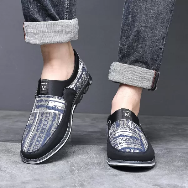 COSIDRAM Mens Casual Loafers Shoes Fabric Slipon Lightweight Dress Shoes Comfort Business Working Office Sneakers for MaleABlue