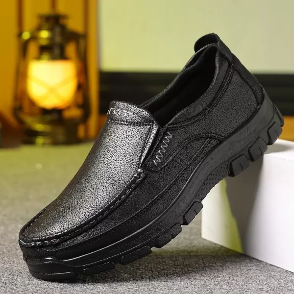 COSIDRAM Mens Casual Loafers Shoes Lightweight Luxury Comfort Bussiness Office Walking Shoes for MaleABlack