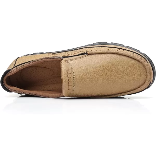 COSIDRAM Mens Casual Loafers Shoes Lightweight Luxury Comfort Bussiness Office Walking Shoes for MaleATan