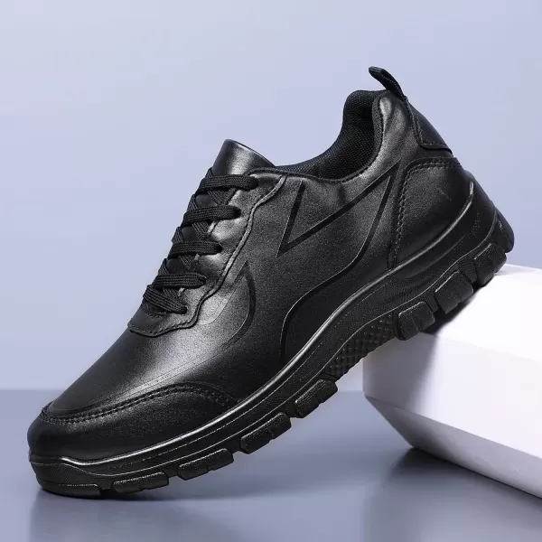 COSIDRAM Mens Casual Loafers Stylish Walking Sneakers Comfortable Classic Laceup Business ShoesABlack