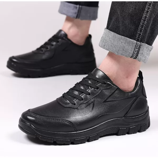 COSIDRAM Mens Casual Loafers Stylish Walking Sneakers Comfortable Classic Laceup Business ShoesABlack