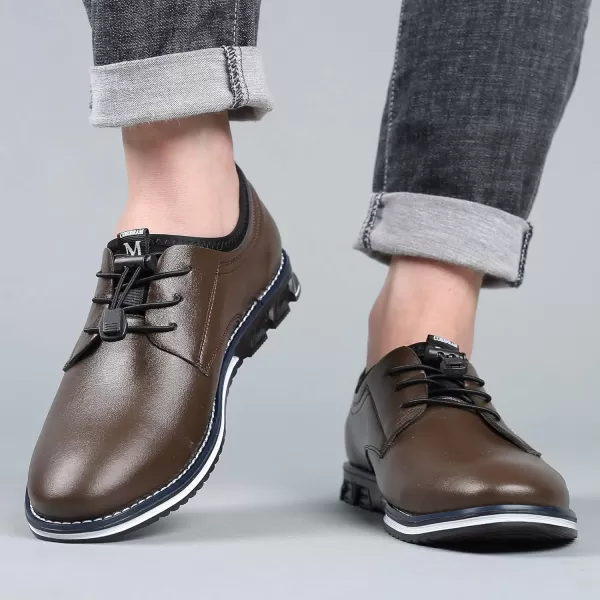 COSIDRAM Mens Casual Shoes Business Slipon Shoes Comfort Fashion Office Shoes for MaleABrown