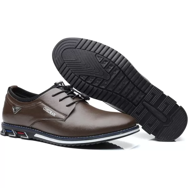 COSIDRAM Mens Casual Shoes Business Slipon Shoes Comfort Fashion Office Shoes for MaleABrown