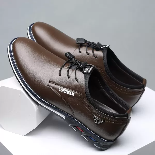 COSIDRAM Mens Casual Shoes Business Slipon Shoes Comfort Fashion Office Shoes for MaleABrown