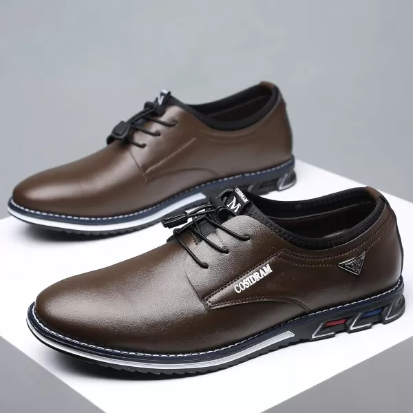 COSIDRAM Mens Casual Shoes Business Slipon Shoes Comfort Fashion Office Shoes for MaleABrown