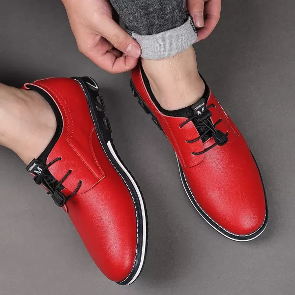 COSIDRAM Mens Casual Shoes Business Slipon Shoes Comfort Fashion Office Shoes for MaleARed