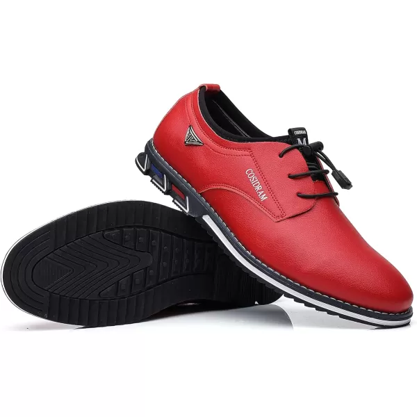 COSIDRAM Mens Casual Shoes Business Slipon Shoes Comfort Fashion Office Shoes for MaleARed