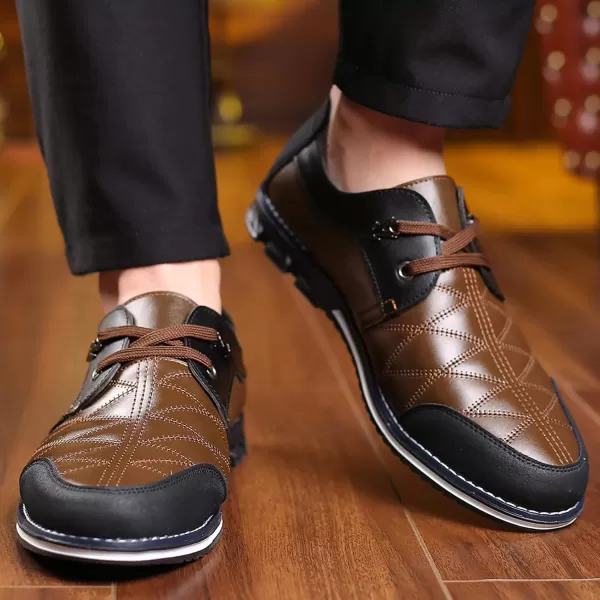 COSIDRAM Mens Casual Shoes Fashion Sneakers Dress Shoes for Men Walking Shoes Business Office Comfort LoafersABrown